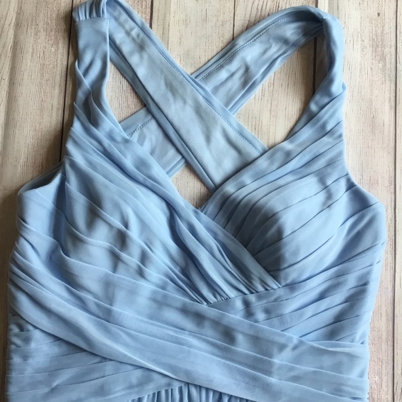 David’s Bridal - Mesh Long Dress Cross Back - Picture 11 of 13